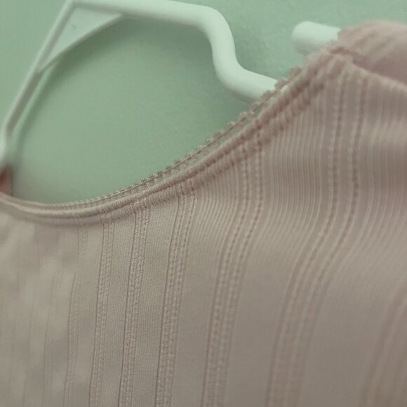 Pink Ribbed Long Sleeve Top with Rose Detail from Hollister - Picture 11 of 11
